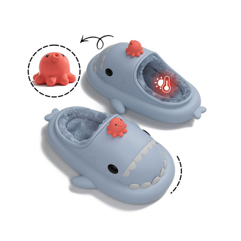 Sharkicks Basic - Hiver, Chaussons Requins Poulpe, Talon Ouvert